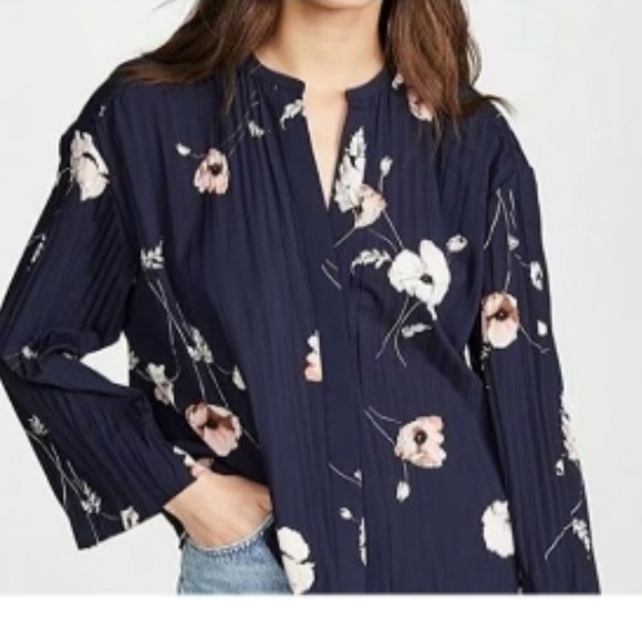Vince Pleated Floral Shirt - Picture 1 of 4
